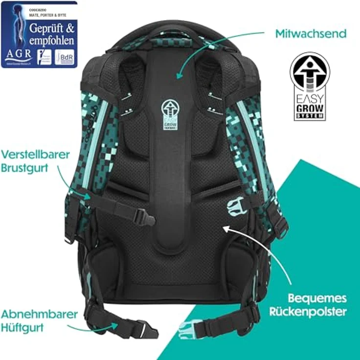 coocazoo Schulranzen PORTER, ergonomisch, größenverstellbar, 35 Liter Stauraum, ideal für den Schulalltag – Bild 4