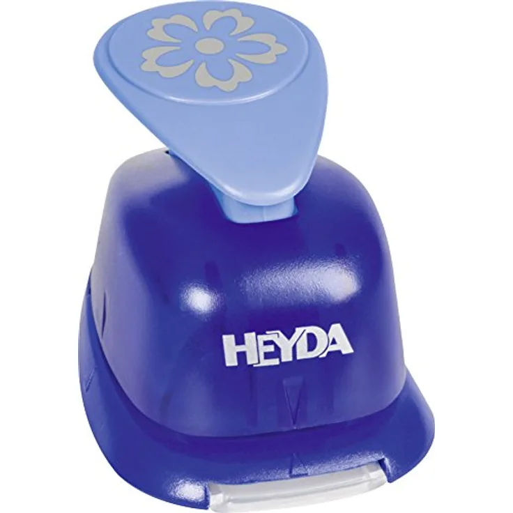 Heyda Motivstanzer groß Bluete, Pop up Blüte, geeignet für Karton bis 220 g/m², mit Auffangbehälter