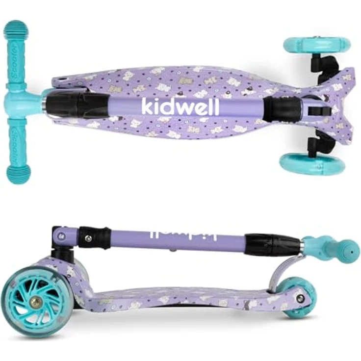 COIL VENTO Dreiradscooter Kinderroller, Tretroller mit ABEC-7-Lager, 3-stufiger Lenkradverstellung und LED-Rädern – Bild 5