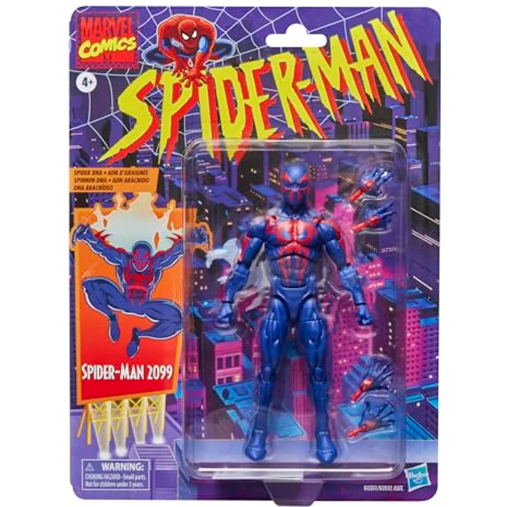 Hasbro Marvel Legends Series Spider-Man 2099, Retro Comics Action-Figur mit 4 Accessoires, Skala 15 cm