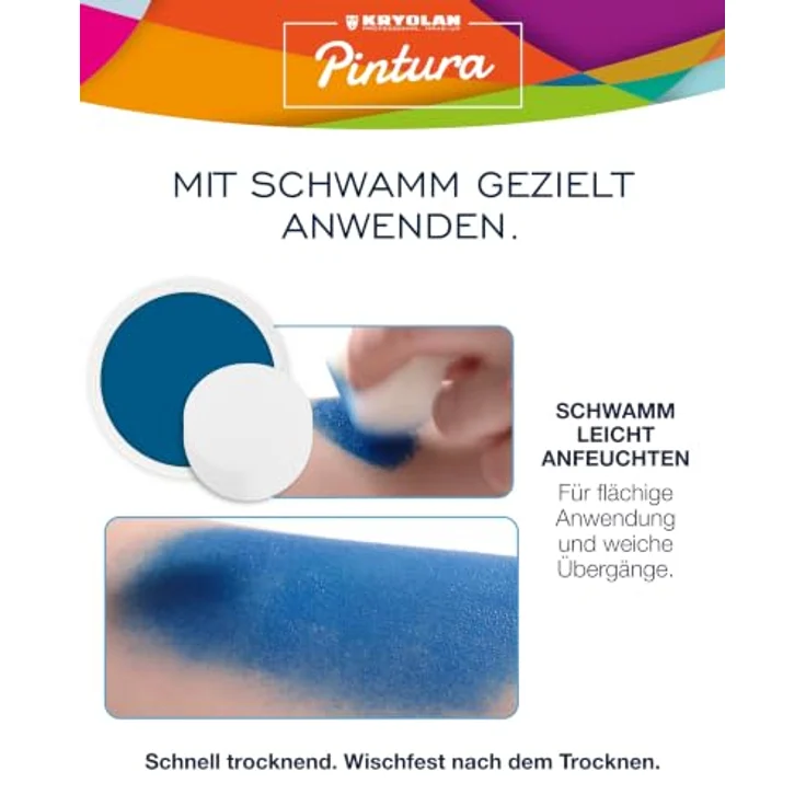 Kryolan Pintura Water Color Make-up Black 20 ml | Wasserbasierte Kinderschminke für Gesicht & Körper | CE-Zertifiziert, schnell trocknend und leicht abwaschbar – Bild 5