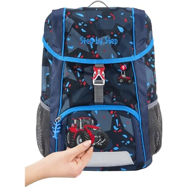 Step by Step Rucksack-Set Kid „Tractor Freddy“ blau, ergonomisch mit Sitzkissen und höhenverstellbarem Brustgurt, 13 l – Bild 3