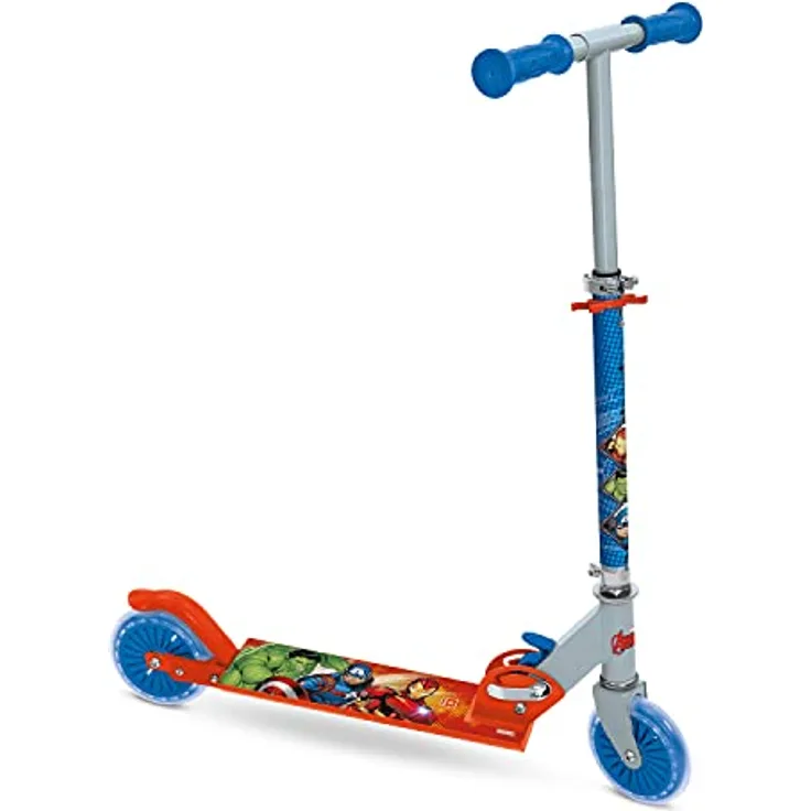 Mondo 28681 Klappbarer Roller AVENGERS 2022, Verstellbarer Lenker bis 78 cm, klappbar für einfachen Transport, für Kinder ab 5 Jahren, Tragfähigkeit 50 kg