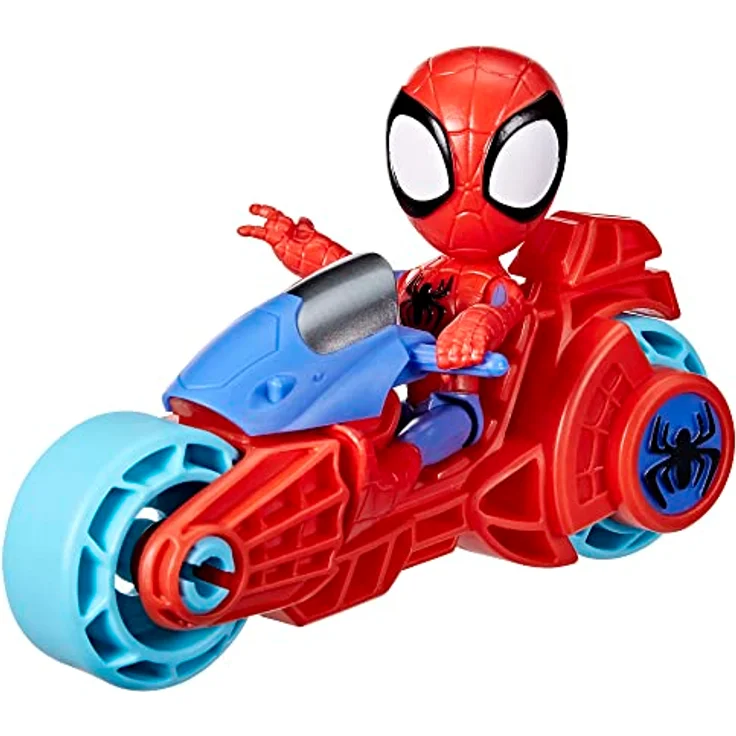 Hasbro Actionfigur Marvel Spidey and His Amazing Friends, Spidey mit Motorrad, 10 cm groß – Bild 4