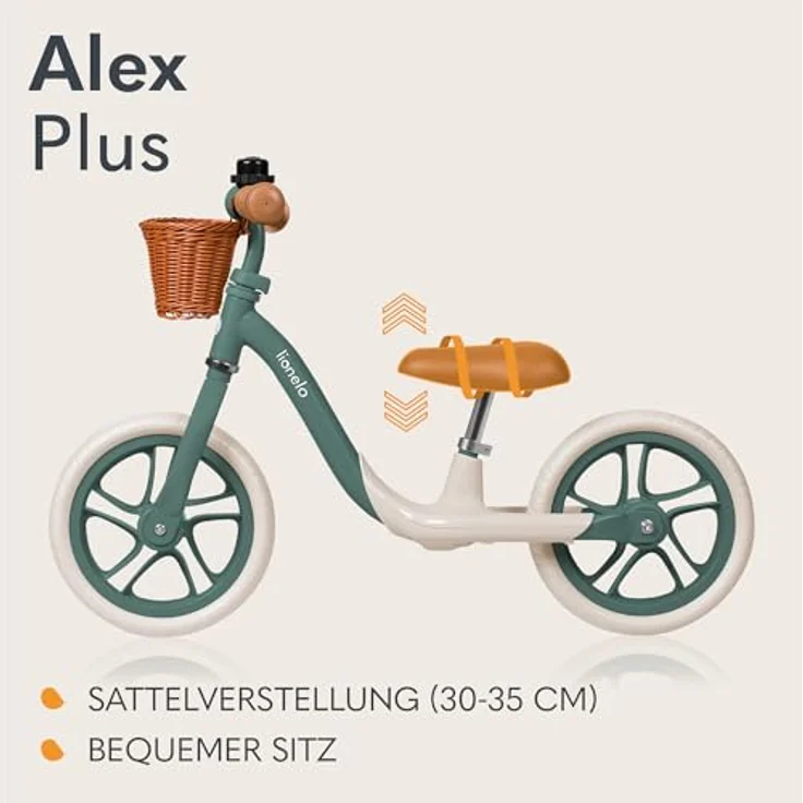 Lionelo Alex Plus Kinderlaufrad bis 30 kg, Eva-Schaumstoffräder 30,5 cm, Verstellbarer Sitz und Lenker, Leicht 3,4 kg, Blau – Bild 5