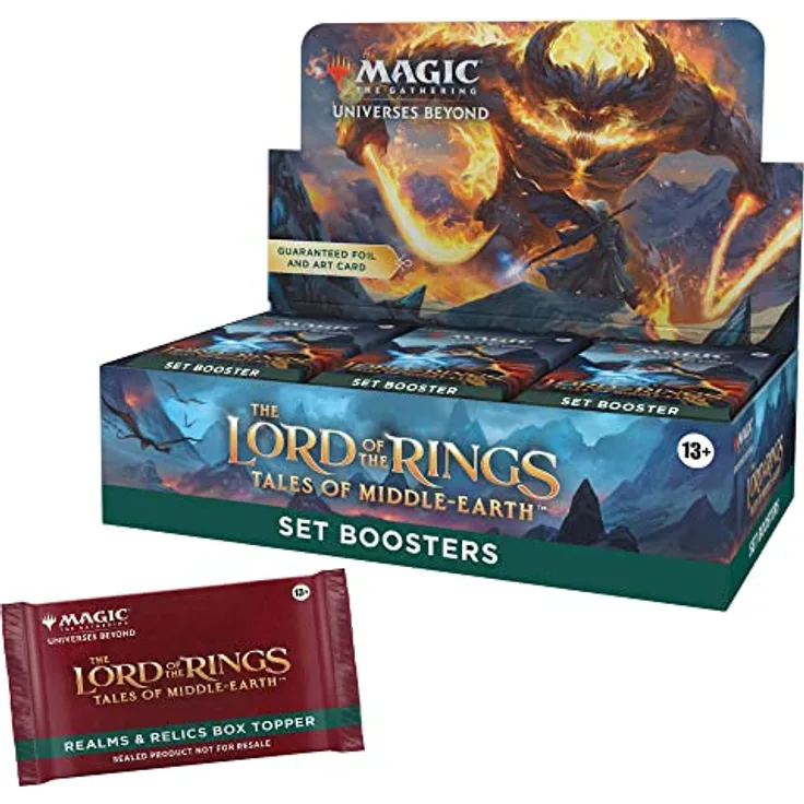 Wizards of the Coast Magic: The Gathering Set Booster Display „Der Herr der Ringe: Geschichten aus Mittelerde“, 30 Booster-Packs, Englisch, durchsichtige Box