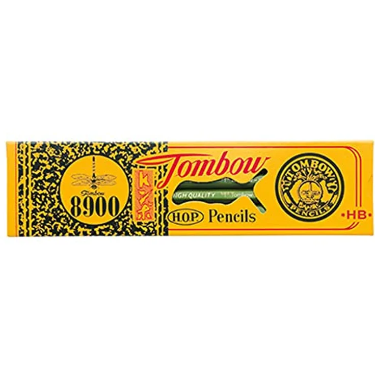 Tombow 8900 Bleistift HB grün, 12 Stück, traditioneller japanischer Bleistift für Schreiben und Zeichnen