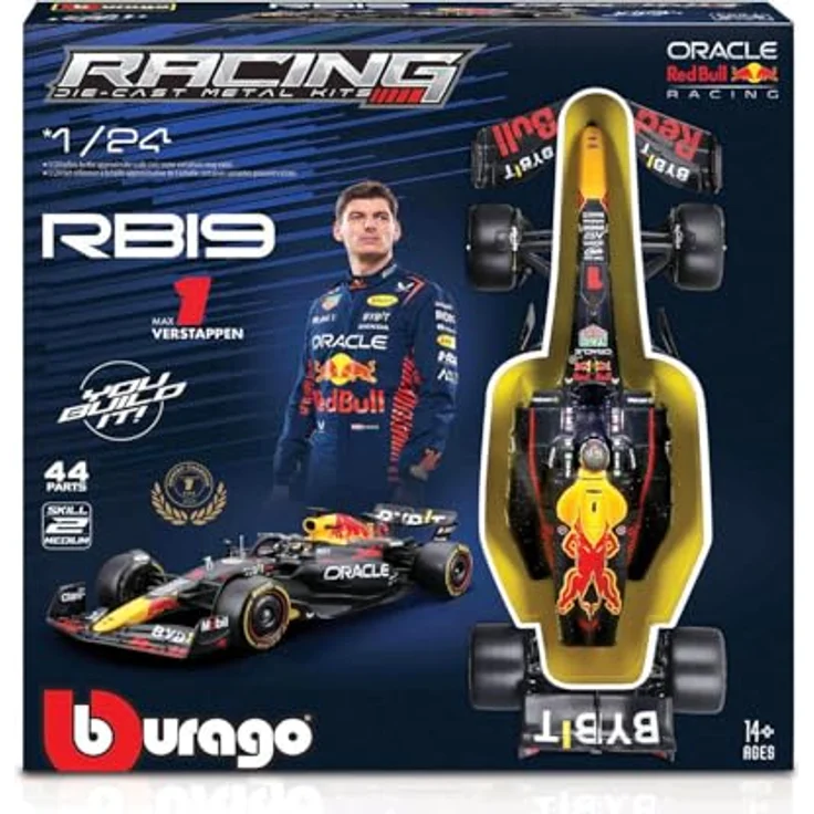 Bburago Red Bull F1 RB19 1/24 Kit, Automodell-Bausatz aus Metall, schraub- und steckbar, für Verstappen 2024 – Bild 3