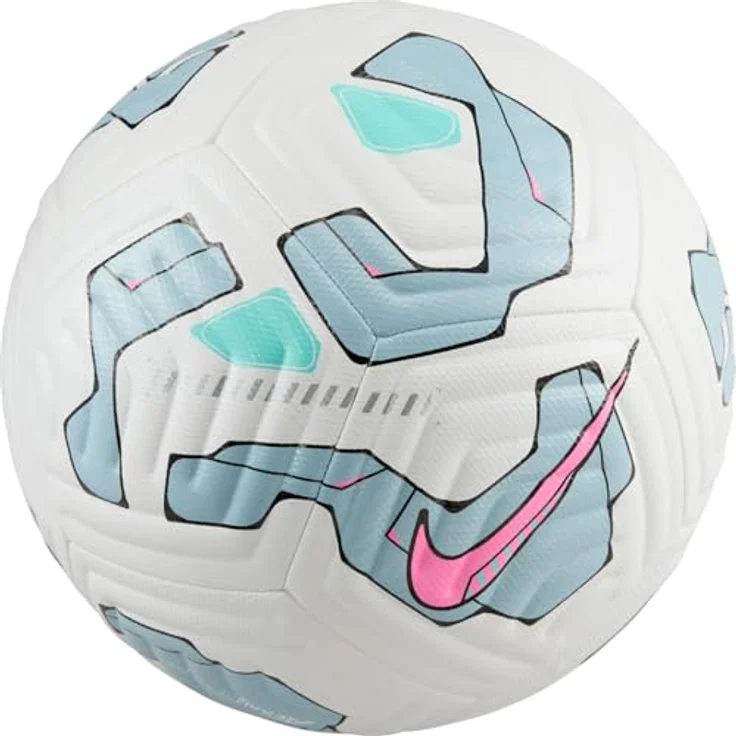 Nike Academy Plus Fußball, Aerowsculpt-Technologie für stabile Flugbahn, White/Ocean Cube/Pink Blast, Größe 5 – Bild 2