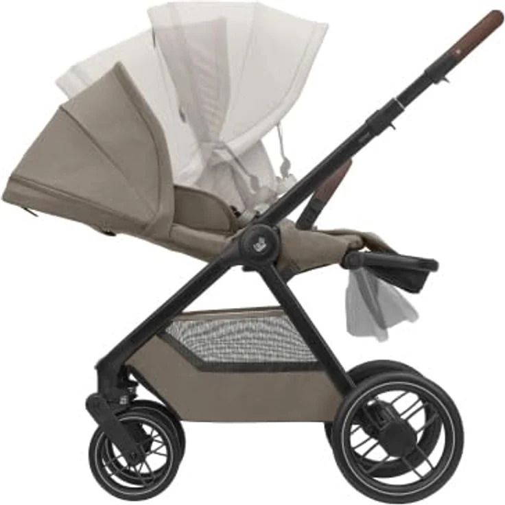 Maxi-Cosi Oxford Baby Kinderwagen, 0–4 Jahre, 0–22 kg, kompakt zusammenklappbar, sanfte Federung, 3 Liegepositionen, 10 kg Aufbewahrungskorb, Twillic Truffle – Bild 2