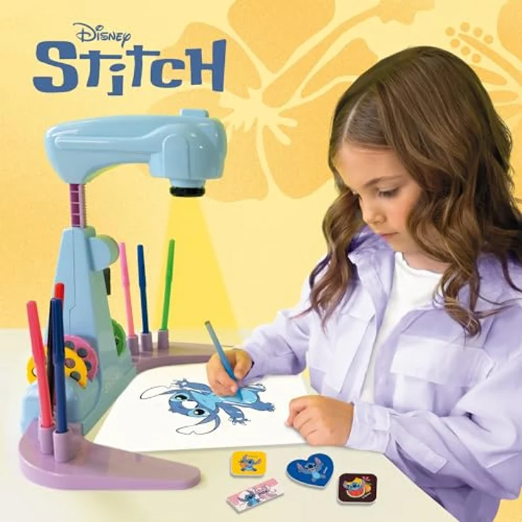 Lisciani Stitch Projector Drawing School, Lernspiel mit LED-Projektor für kreative Zeichnungen und Themenabenteuer – Bild 3