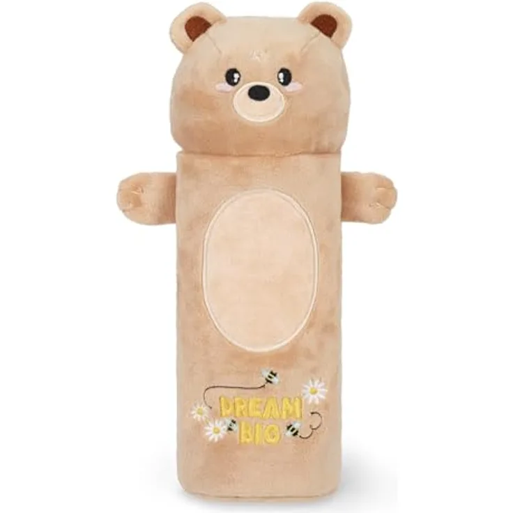 Legami Super Soft Federmäppchen, Teddy Bear-Motiv, 100% Polyester, inklusive Malvorlage, L 24,5 cm, H 24,5 cm