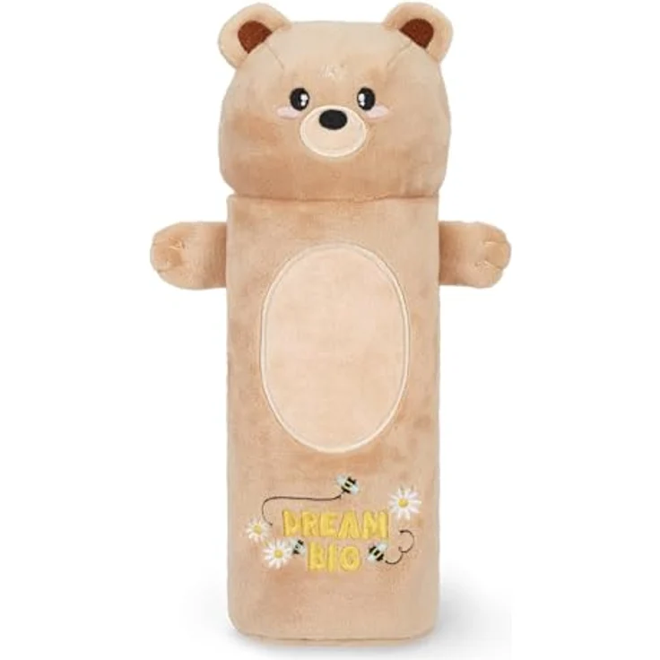 Legami Super Soft Federmäppchen, Teddy Bear-Motiv, 100% Polyester, inklusive Malvorlage, L 24,5 cm, H 24,5 cm – Bild 1