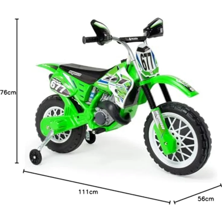 Injusa Avigo Scrambler Elektromotorrad für Kinder ab 36 Monaten, 6V Elektrofahrzeug, max. 5 km/h, mit Stützrädern – Bild 2
