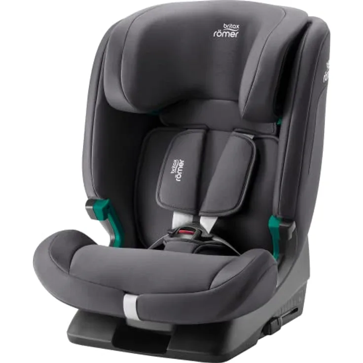 Britax Römer Kindersitz EVOLVAFIX, mit ISOFIX, für Kinder von 76-150 cm (i-Size), 15 Monate - 12 Jahre, Midnight Grey