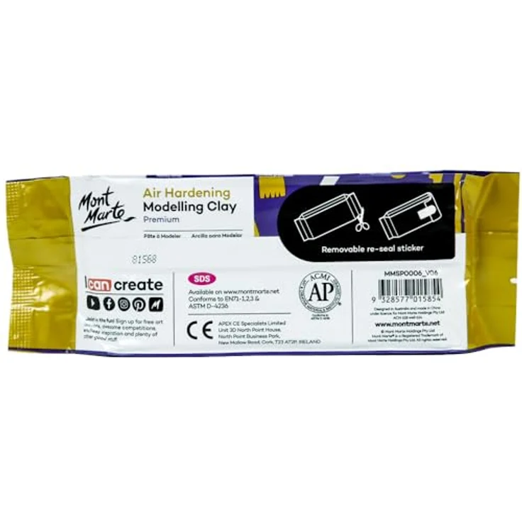 Mont Marte Lufthärtende Modelliermasse Terra 500g - Kein Brennen erforderlich, Trocknet in 24 Std. - Ideal zum Formen, Schleifen, Bohren & Bemalen – Bild 2