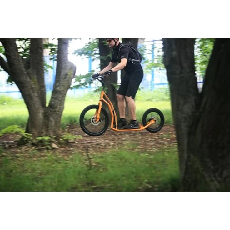 Yedoo Tretroller Mezeq, Geländetaugliches Offroad-Modell mit 20"/16" großen Rädern, blau, max. Belastbarkeit 150 kg – Bild 4