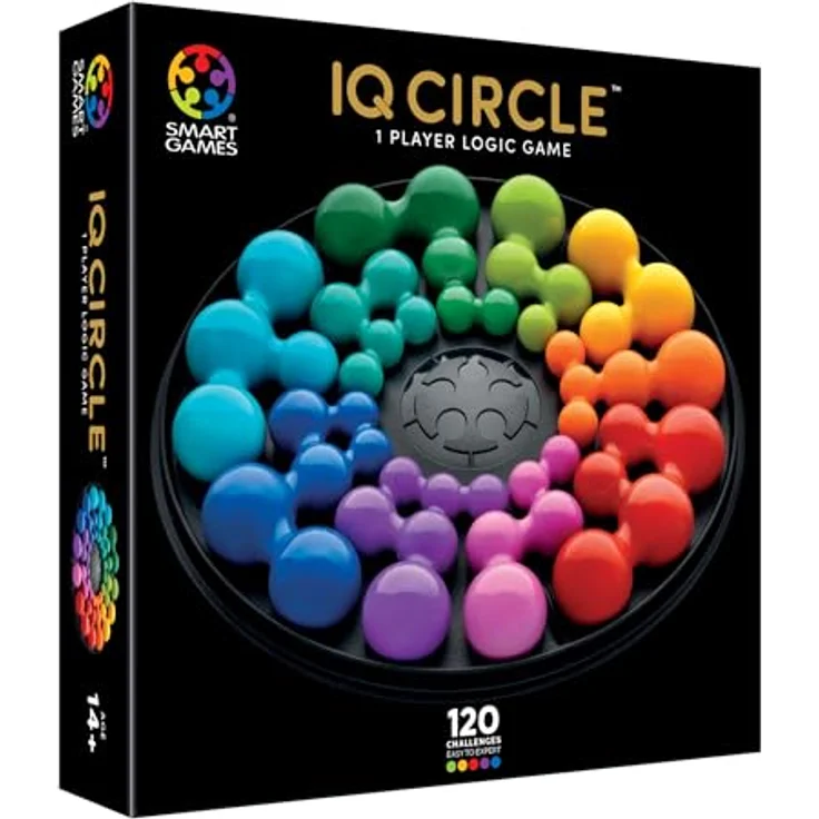 SmartGames IQ-Deluxe Circle, Brettspiel mit 120 Herausforderungen für 1 Spieler, ideales Reisespiel für Erwachsene – Bild 1
