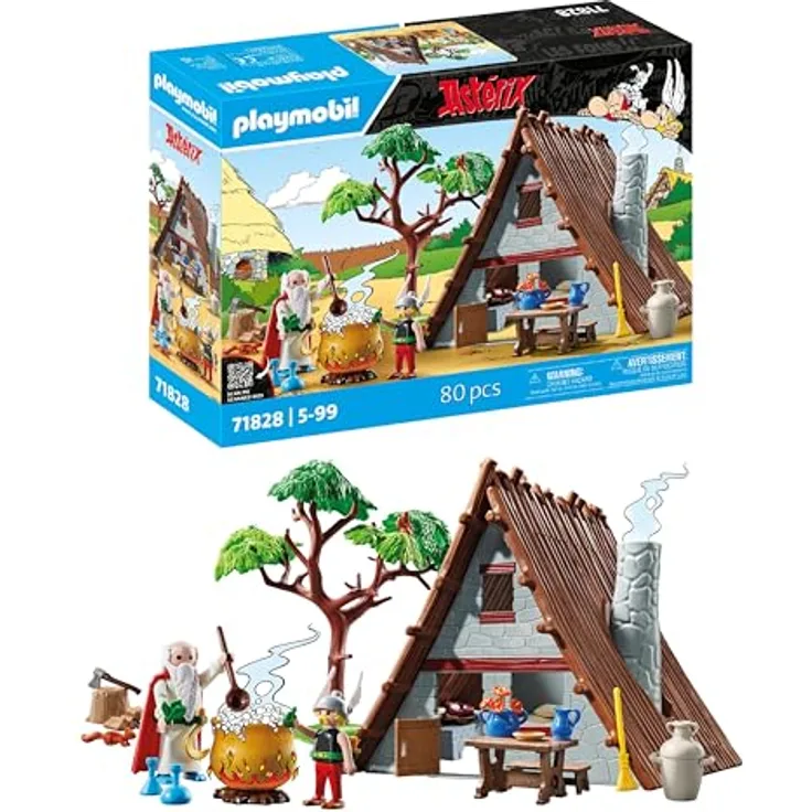 PLAYMOBIL 71828 Asterix' Haus, Spielset mit Asterix und Miraculix, Abenteuer-Thema