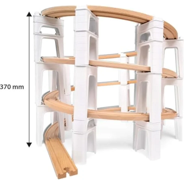 Brio 63611400 Schienenpaket Berg und Tal, 63-teiliges Spiralenset mit modularen Schienen und Stützen, inkl. Lok und Zubehör – Bild 6