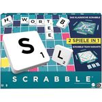 Mattel Games Scrabble Zwei in Eins - Doppelseitiges Brettspiel für schnelles, zwangloses und kooperatives Spiel, inklusive 50 Zielkarten für Scrabble Together, einfache Punktevergabe - Preisvergleich