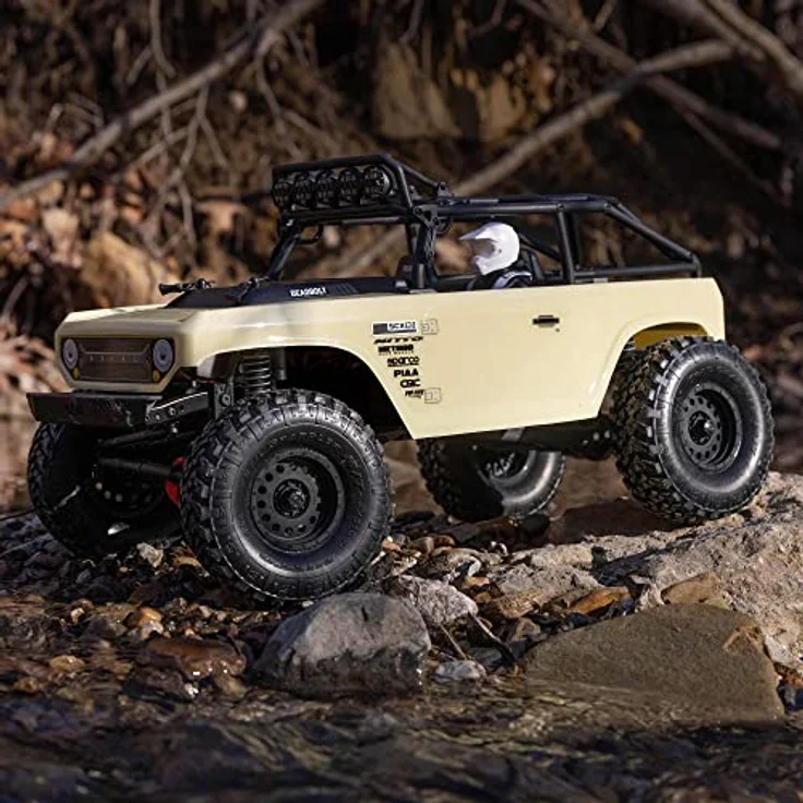 Axial SCX10 II Deadbolt 1:10 4WD RTR Elektro-Brushed Crawler mit robustem C-Profil Chassis, 540er 35T Motor und Spektrum S614 Lenkservo, sand – Bild 5