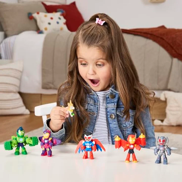 Marvel Iron Man and his Awesome Friends Superrüstung Avengers Pack, Action-Figurenset mit 6 beweglichen Figuren und 5 abnehmbaren Accessoires, 7,6 cm groß – Bild 2