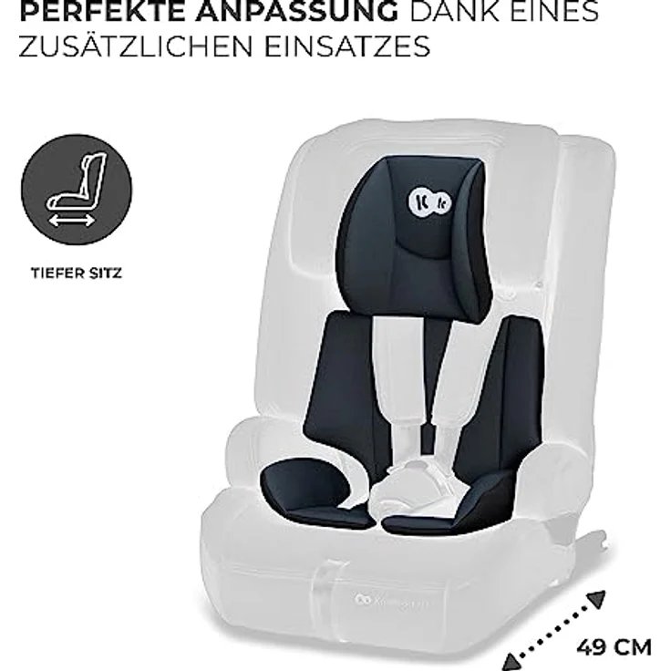 Kinderkraft SAFETY FIX 2 i-Size, Kindersitz ab 15 Monate bis 12 Jahre (76-150 cm) mit Sitzverkleinerer, Isofix & Top Tether, Schwarz – Bild 9