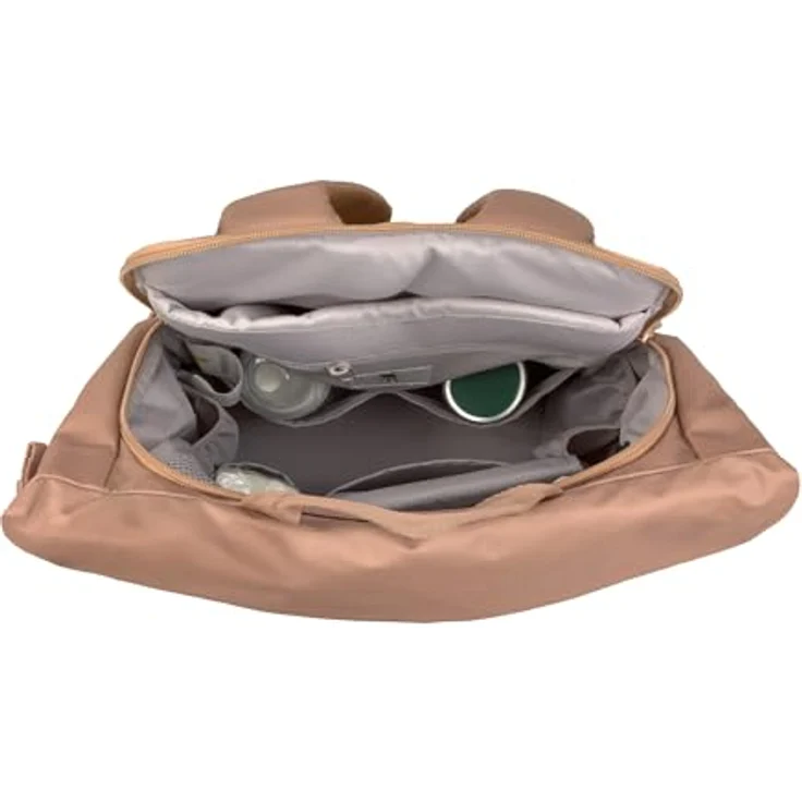 LÄSSIG Baby Wickelrucksack GRE Outdoor Rolltop Backpack, nachhaltig produziert, mit Wickelunterlage, Kinderwagenbefestigung, 18,4-23,9 Liter, Farbe almond – Bild 2