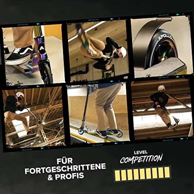 Apollo Stuntscooter Stunt Scooter Genesis Pro X Competition - High End Roller, Freestyle Tricks, PU-Wheels mit Alu Core, ABEC 9 Kugellager, 360° T-Lenker, verschiedene Farben – Bild 4