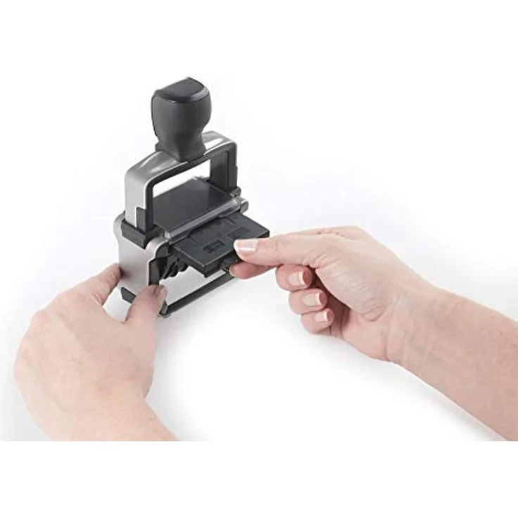 Trodat Datumstempel Professional 4.0 5030, selbstfärbend, gebürsteter Edelstahl, schwarz, Abdruckgröße 26 x 4 mm – Bild 4