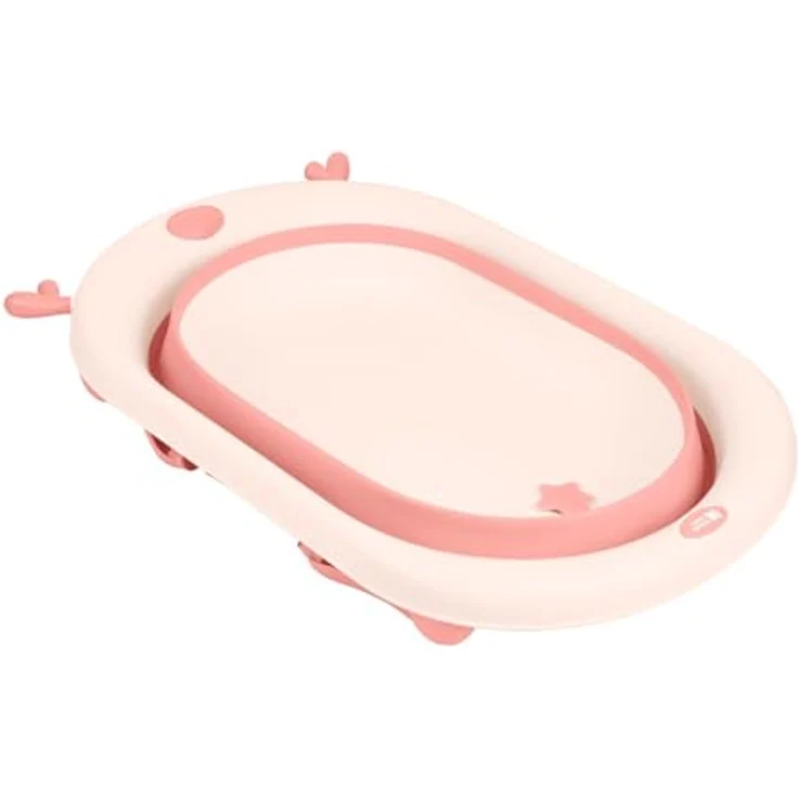 Kikka Boo faltbare Babybadewanne Foldy mit Wasserablauf, leicht zu reinigen, ab Geburt, rosa – Bild 3