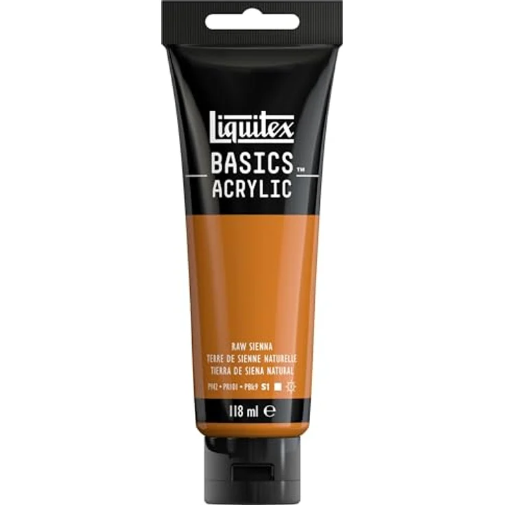 Liquitex 8870027 Basics Acrylfarbe, monopigmentierte Künstlerpigmente, lichtecht, mittlere Viskosität, 118ml Tube - Siena Natur, seidenglänzender Finish, Archivqualität – Bild 2