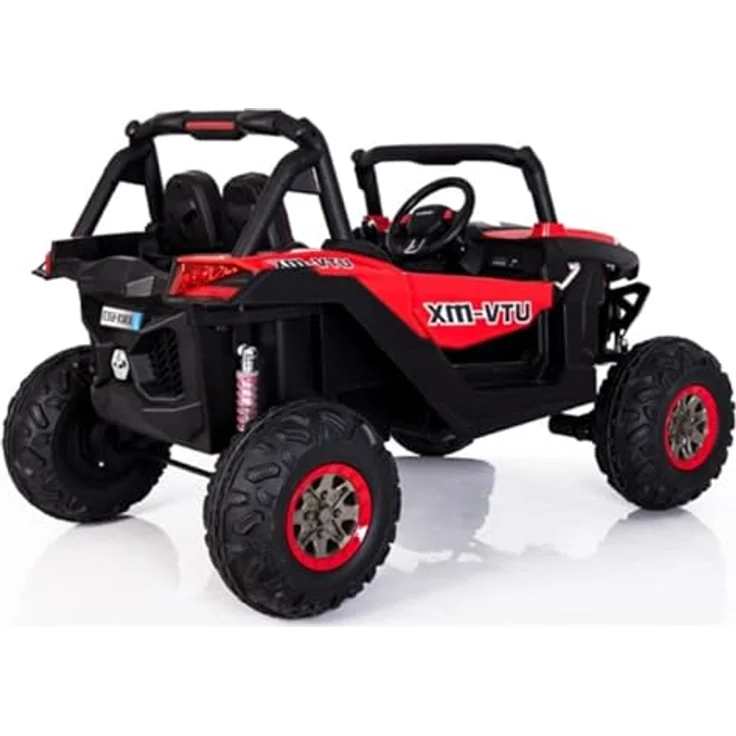 FINOOS Elektroauto für Kinder UTV-MX Buggy 24V, 2-Sitzer, 4x4 Allrad, 2x12V Batterie, 2,4 GHz Fernbedienung (Rot) – Bild 4