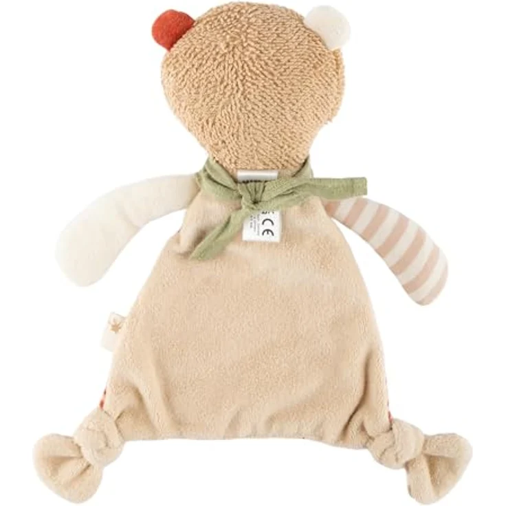 Sigikid Schnuffeltuch Bär braun gestreift, Schmusetuch für Babys mit abwechslungsreichen Stoffen und tollen Greifmöglichkeiten – Bild 2