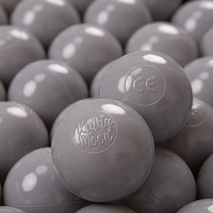 KiddyMoon 500 ∅ 6Cm Kinder Bälle, BPA-freie Plastikkugeln für Bällebad in Grau, Made in EU – Bild 1