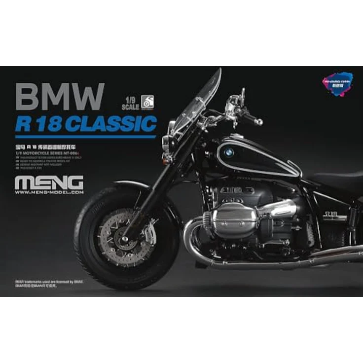 Meng-Model BMW R 18 Classic (Pre-colored Edition), 1:9 Modellbausatz mit funktionierendem Antriebsmechanismus und detalierter Verchromung – Bild 2