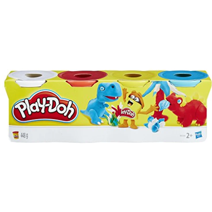 Play-Doh B6508ES0 Hasbro B6508EL2-4er Pack Grundfarben Knete, für fantasievolles und kreatives Spielen, blau, gelb, rot, weiß – Bild 2