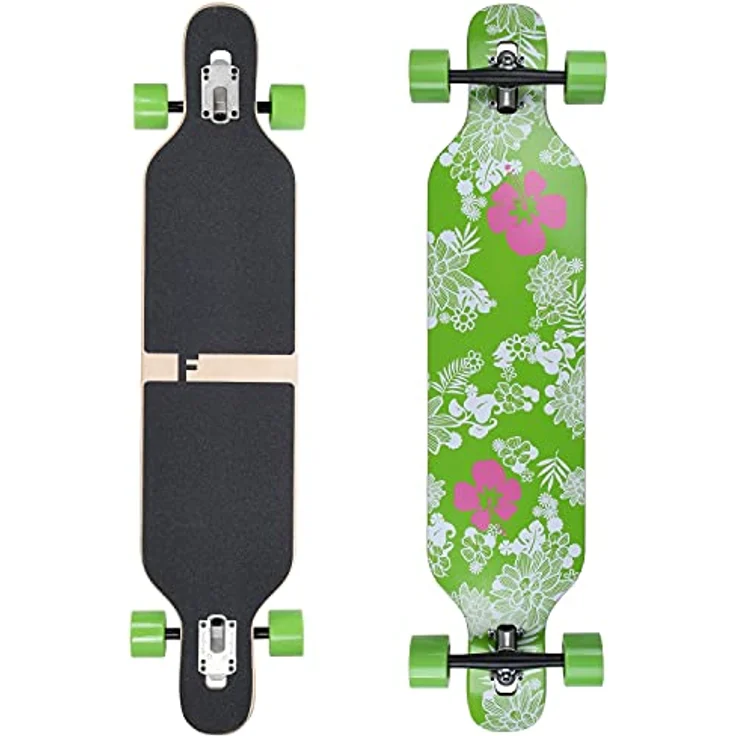 FunTomia Flex3 bis 68kg - Camber Longboard (Hawaii Blume - Ahornholz) – Bild 1