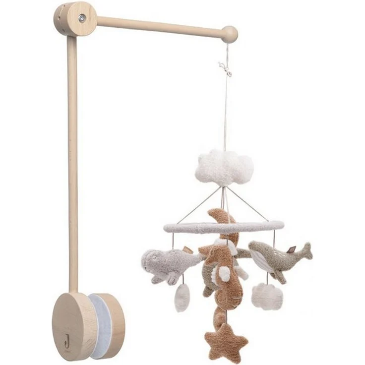 Jollein Baby-Mobile Deepsea, mit niedlichen Meeresbewohnern und verschiedenen Stoffen, Farben: Biscuit, Olive Green und Oatmeal - Preisvergleich – Bild 1