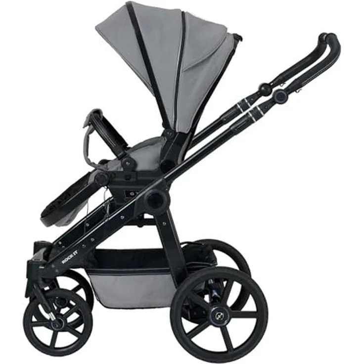 Hartan Kinderwagenset Rock IT Outdoor, Kombikinderwagen, grau, 3-teilig, EN 1888, UV 50+, AZO-frei, Made in Germany, mit Feststellbremse, kugelgelagerten Rädern und 5-Punkte-Gurt – Bild 5