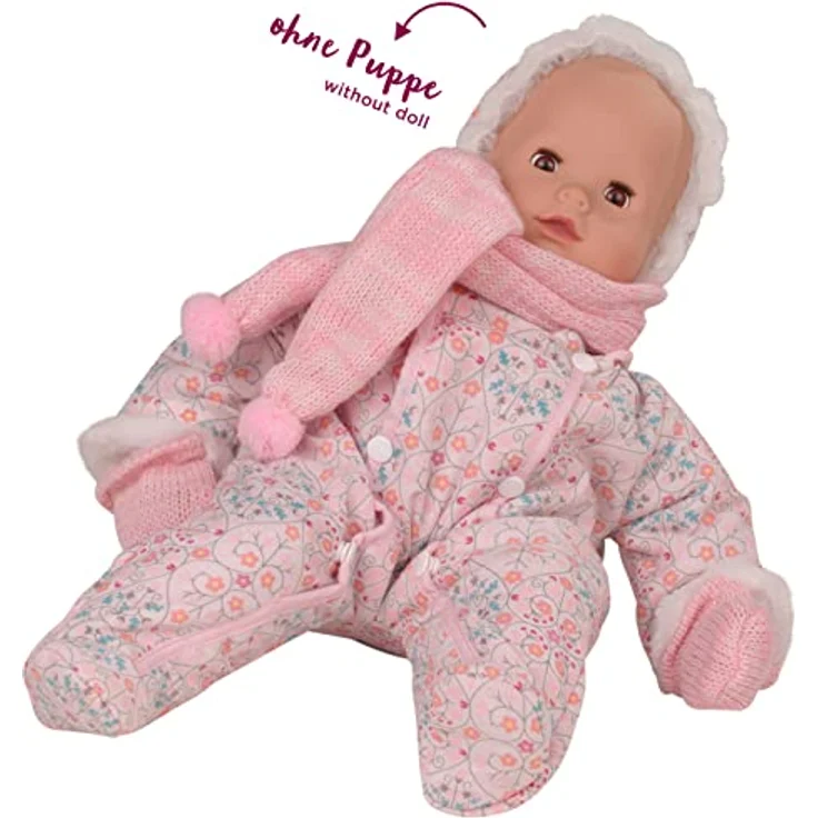 Götz 3402279 Schneeanzug warm eingepackt - Overall-Winterset Puppenbekleidung Gr. M - 3-teiliges Bekleidungs- und Zubehörset für Babypuppen 42 - 46 cm – Bild 4