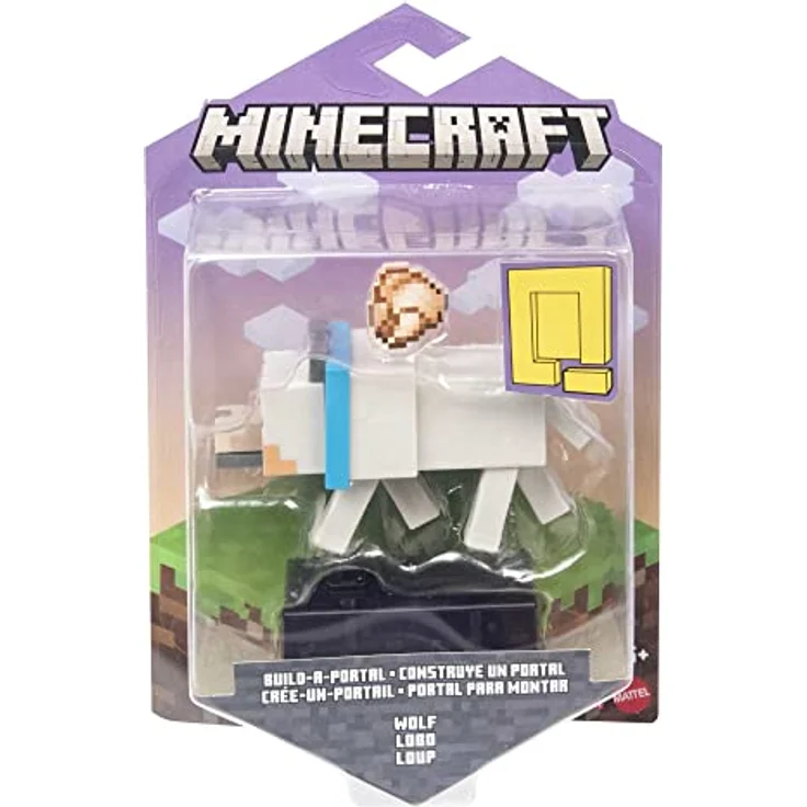 Mattel Minecraft HFC30 - Actionfigur Wolf zum Selberbauen (8 cm), 1 Portalteil und Zubehörteil, Spielzeug Geschenk zum Sammeln für Fans und Kinder ab 6 Jahren – Bild 7