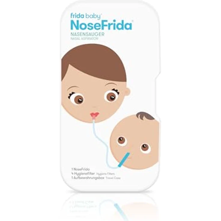 Frida Baby NoseFrida Nasensekretsauger, Inkl. 4 Hygienefiltern und Aufbewahrungsbox, Baby ab 0+ Monate – Bild 1