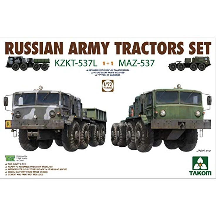 Takom Russian Army Tractors KZKT-537L & MAZ537, Modellbausatz mit präzisen Nachbildungen und flexibler Gestaltungsmöglichkeiten – Bild 4