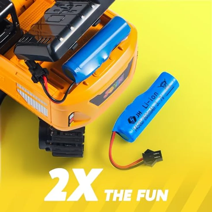 JOYIN RC-Bagger, Ferngesteuertes Bagger Spielzeug mit 2,4 GHz Fernbedienung, LED-Leuchten und 2 Akkus für Kinder ab 3 Jahren – Bild 4
