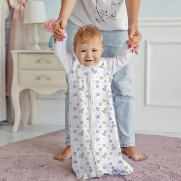 Mama Cheetah Baby Schlafsack, Sommerschlafsack aus 100% Bio-Baumwolle, 0.5 TOG, M (6-12 Monate) für Jungen und Mädchen – Bild 4