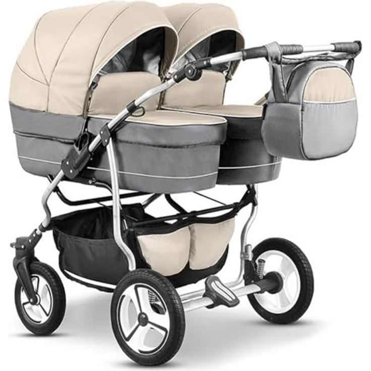 Elcar Zwillingskinderwagen 5 in 1 Twin Star inkl. Autositze und Iso Bases - 14 Teile - in 16 Farben, variabel und komfortabel – Bild 2