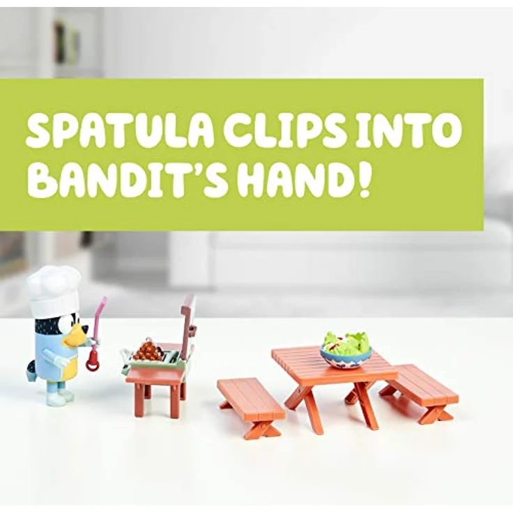 Heroes of Goo Jit Zu Bluey Spielset „Bandits Grillparty“ mit beweglicher 6 cm Bandit-Figur und Zubehör - offizieller Bluey-Sammelartikel – Bild 4