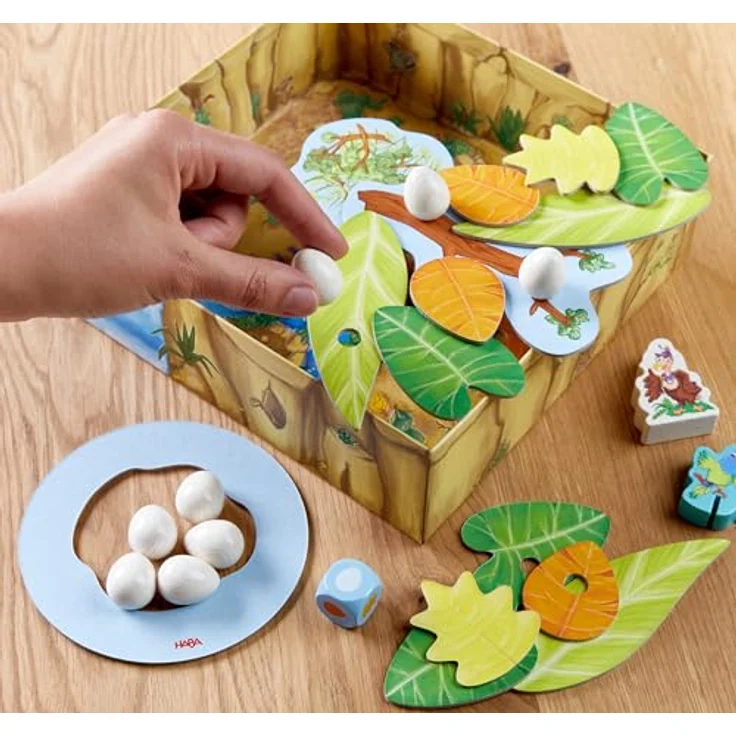 HABA Auweia, Frau Geier! – Geschicklichkeitsspiel für Kinder – Nestbau aus hochwertigem Holzmaterial – Ab 3 Jahren – Brettspiel – Bild 5